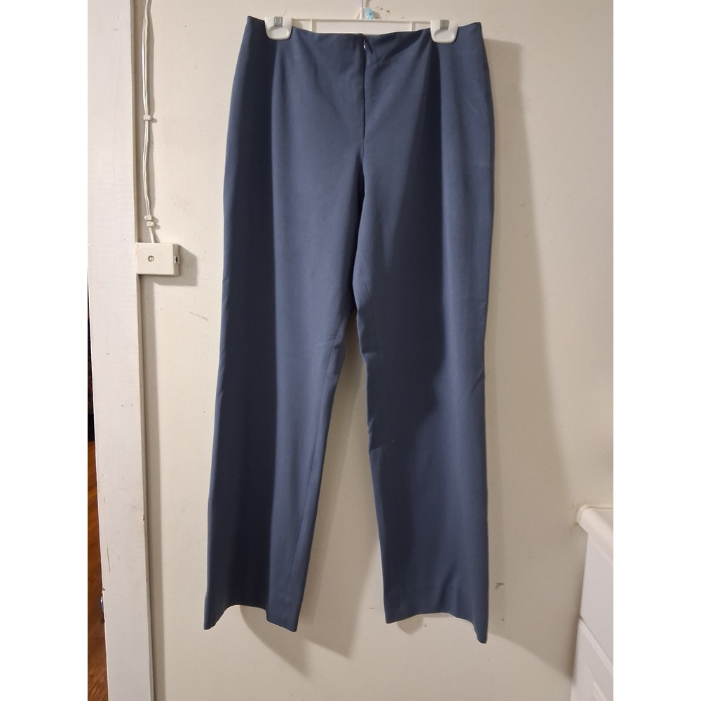 Fabrizio Gianni Womens Slate Blue Stretch Straight Leg Dress Pants Size 12 USA
